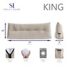 Headboard Pillow King - Bed Wedge Pillow for Headboard -