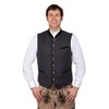 Roland Elegant Soft Wool Costume Gilet Grey with Green Piping