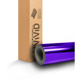 VViViD® Purple Chrome Wrap Vinyl with Air-Free Channels and Ready to Use Adhesive DIY (20ft x 5ft)