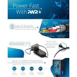 Pwr 12V AC Power Adapter for Valve Index VR Headset Charger UL Listed Extra Long Power Supply Cord