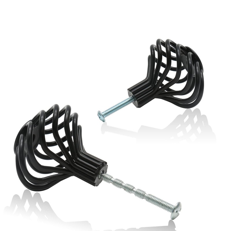 Jiozermi 12 Packs Round Birdcage Cabinet Knobs, 1.8" Diameter Birdcage