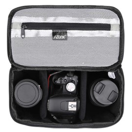 S-ZONE Padded Folding Camera Bag for DSLR SLR Camera TLR Sony Canon Nikon or Flash, Grey, Covers & Cases
