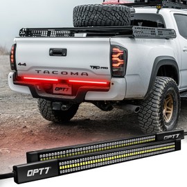OPT7 Redline Parlux Triple Row LED Tailgate Light Bar for Tacoma w/Sequential Red Turn Signal - Weatherproof Rigid Aluminum Light Bars Compatible with Tacoma Truck 2nd/3rd Gen. 2005-2023