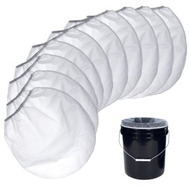 1 Gallon Paint Strainer Bags, Paint & Liquid Filter Bags White Fine Mesh Bucket Strainer with Elastic Top Opening Paint Filtering Bag for Paint Gardening Hydroponics