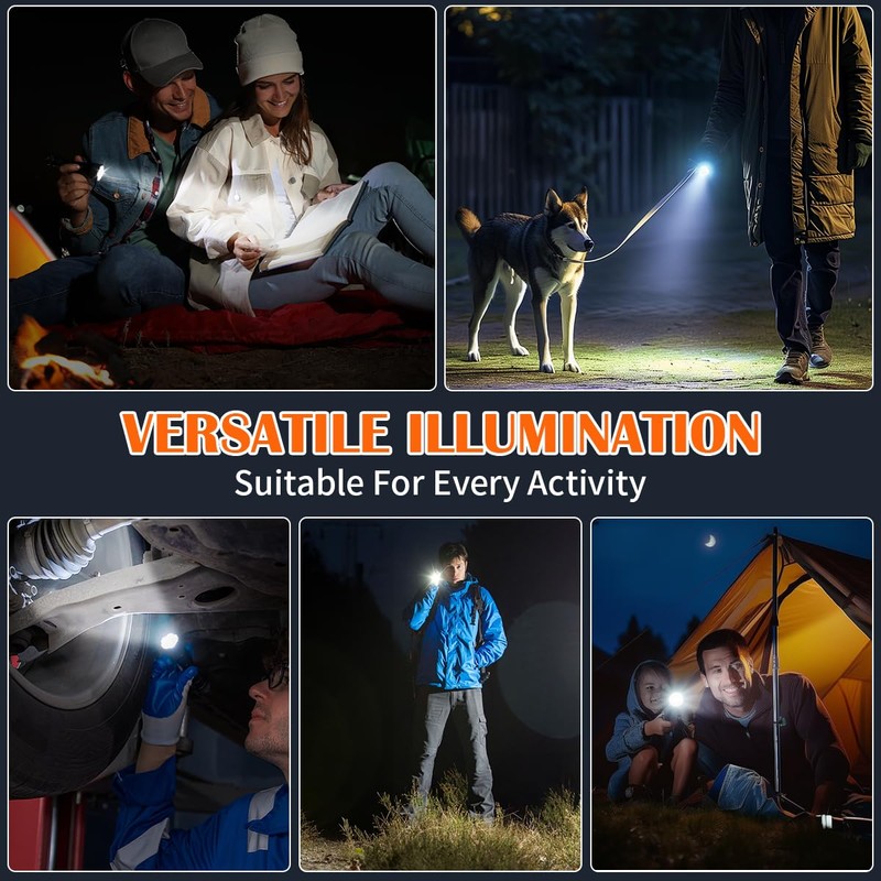 3Pack Rechargeable Flashlights, Tactical Flashlights High Lumens, Super Bright Flashlight,