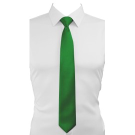trilece Green Tie - Men's Solid Color Ties - Christmas Ties for Men - Formal Neckties for Men - Neck Tie for Man (Emerald Green)