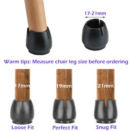 PALUDO Pack of 40 Rubber Chair Leg Caps, Felt, Round Chair Caps for Chair Legs, Chair Leg Protectors, Black Chair Leg Protectors for Round Legs, Chair Feet, Floor Protection (17-21 mm)