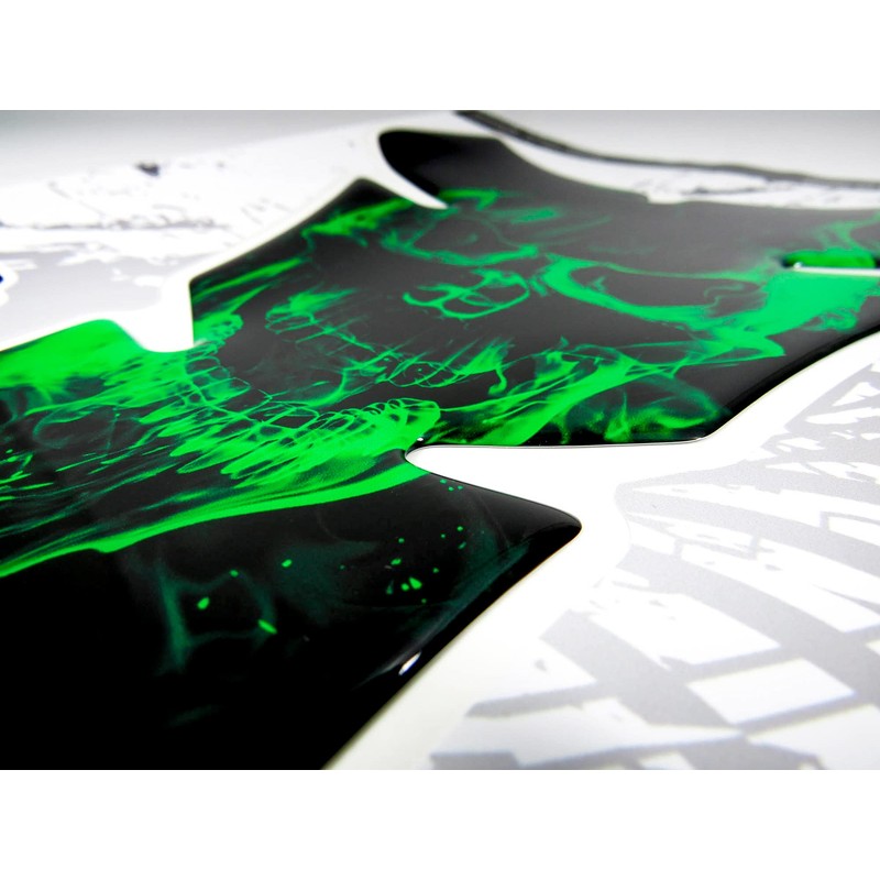 BIKE-label Tank Pad Motorcycle Skull Green Compatible with Kawasaki X500143VA