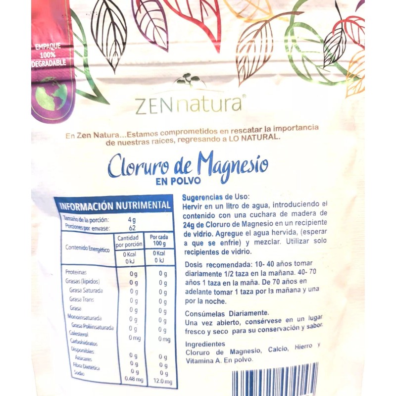 ZENnatura Cloruro de Magnesia ZENnatura Magnesium Chlorine 250gr Made In