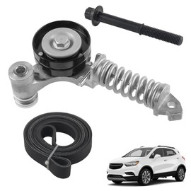 YzusGomumu Engine Serpentine Drive Belt Kit with Tensioner and Bolt Compatible with 2013-2021 Buick Encore Chevy Sonic Trax L4 1.4L Replaces 25195388 55565236 55352021