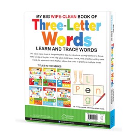 My Big Wipe And Clean Book of Three Letter Words for Kids: Learn And Trace Words