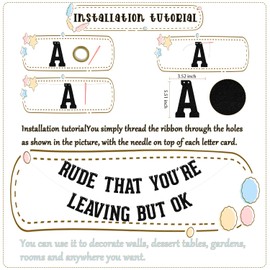 Rude That You're Leaving But OK Banner, Retirement Farewell Party Decorations, We Will Miss You, Happy Going Away Party Decor Supplies Black