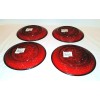 Luminarc 2004 Holiday Plates Set of 4 Red Glass 8"