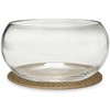 12" Large Round Glass Lotus Bowl Planter with Rattan Mat