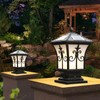 Metal Solar Post Lights Outdoor, LED Post Light Yard Driveway