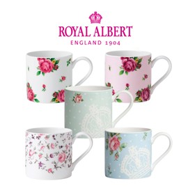 Royal Albert New Imperial Rose Modern Mug 2P Set (Optional), White Duo / 로얄알버트 뉴황실장미 모던 머그 2P 세트(선택형), 화이트 2인조