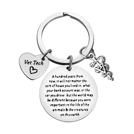 Xiahuyu Veterinarian Gifts Veterinary Technician Keychain Veterinary Student Gift Veterinary Assistant Gift Veterinarian Graduation Christmas Birthday Gifts