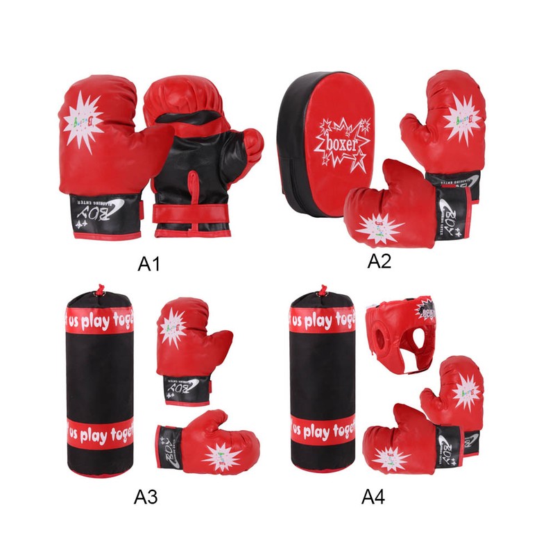Children Boxing Pads Gloves Set Shock Absorbing PU Leather EVA