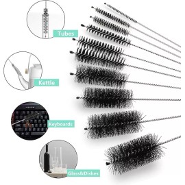 Unbranded Bottle Cleaner Brushes Set Pipe Bong Cleaner Glass Tube Cleaning Brush Household - 1 Set (10PCS), White