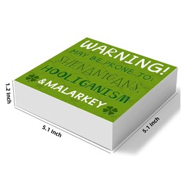Shenanigans Irish Decor Shamrock Box Sign, DZQUY Warning May Be Prone To Wooden Box Signs, Funny Table Decor Wood Block Plaques 5.1x5.1 inch