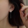 SLUYNZ Sterling Silver Teardrop Threader Earrings Dangle for Women Waterdrop