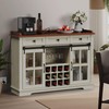 DWVO Farmhouse Wine Bar Cabinet with Power Outlet, 53" Farmhouse
