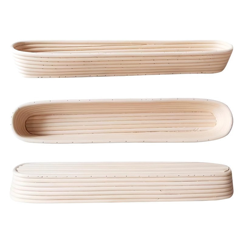 2 Pack 21.7 Inch Oval Banneton Proofing Basket Set, Natural