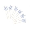 PACKOVE 6Pcs White Frosted Flower U Shape Hairpins with Pearls