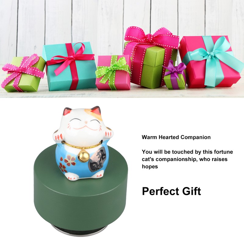 Music Box Round Shape Fortune Cat Style Pleasing Melody Exquisite