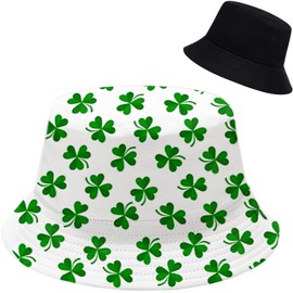 XYIYI St. Patrick's Day Green Bucket Hat Beach Fisherman Hats for Women, Reversible Double-Side-Wear