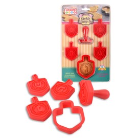 Hanukkah Cookie Cutters and Stamp Set - Plastic Chanukah Cookie Cutters and Stamping Kit - 6 Piece Set - The Kosher Cook