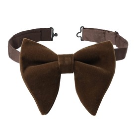 HOULIFE Velvet Bow Tie for Men – Adjustable Pre-tied Bowtie, Solid Colour Big Butterfly Bow Ties for Groom Wedding Party Formal with Gift Box, Coffee