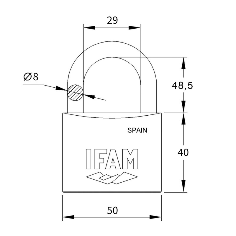 Ifam 085010 – PADLOCK inox50al