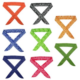 8 Pcs Ice Cooler Scarf Multicolored Neck Wrap Cooling Scarf Water Soaking for Neck Bandana Wrap Headband