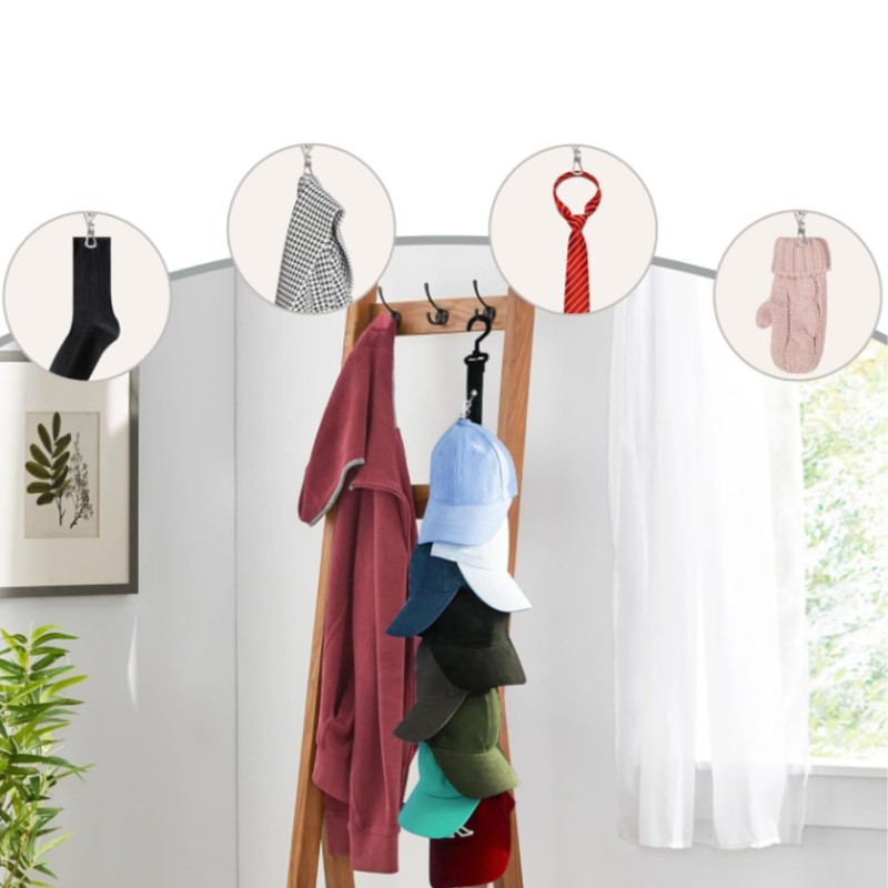 BetterJonny 2 Pack Closet Hanging Hat Organizer Rack, 8 Stainless