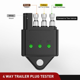 Nilight 4 Way Flat Trailer Wiring Circuit Tester Male End Wire 4 Pin Test with Bright Light Indicator for Turn Signal Brake Tail Lights Trouble Shooting