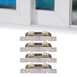4 Piece Sliding Door Tandem Roller Assembly Stainless Steel Copper Ball Bearing Door Roller for Glass Doors (Concave Wheel)