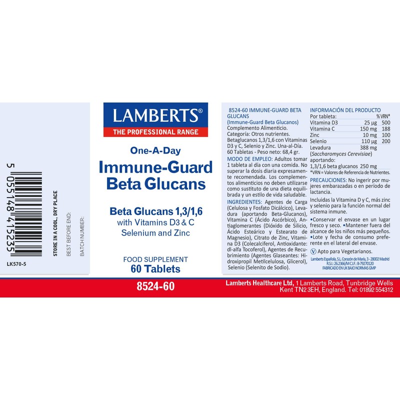 Lamberts Beta Glucans 250mg – Immune System Support – with