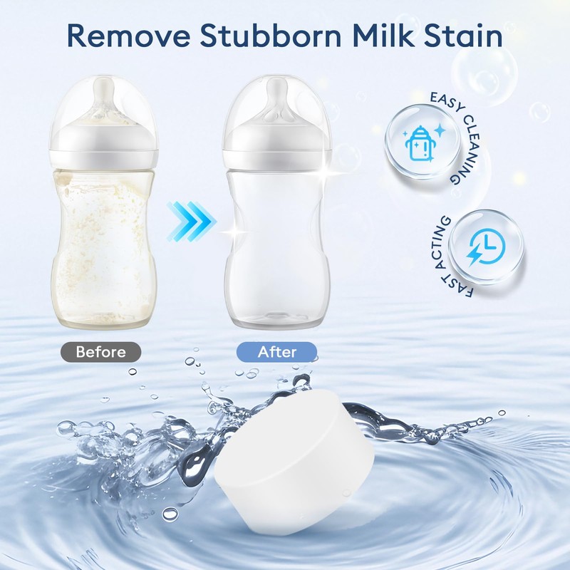 MOMFANN Professional Deep Cleaning Detergent Tablets for All Baby Bottle