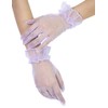 QRBTSCL Women's Short Mesh Gloves Ruffled Tulle Wedding Party Gloves