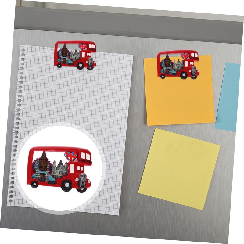 Ciieeo Bus Shaped Fridge Magnet Creative Resin Refrigerator Decor for