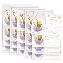 Confirmation Certificates, Premium Cardstock, Elegant Commemorative Sacrament Keepsake, 10 x 8 Inches, Pack of 20
