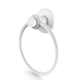 Allied Brass 916T Mercury Collection Twist Accent Towel Ring, Matte White