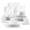 MALACASA Ivory White Dinnerware Sets, 30-Piece Porcelain Plates and Bowls