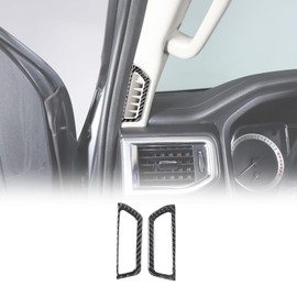 Fgtagtal Soft Carbon Fiber A-Pillar AC Air Vent Outlet Panel Cover Trims Compatible with Nissan Titan 2016-2023, A Pillar Air Outlet Vent Cover Trim Accessories, 2PCS(Black)