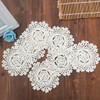 4 PCS Beige 5 Inch Round 100% HANDMADE Crochet Lace
