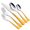 Onlycooker 20-Piece Yellow Silverware Set 18/0 Stainless Steel Flatware Yellow