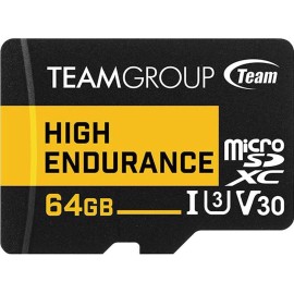 Team 64GB High Endurance microSDXC UHS-I U3 Memory Card Model THUSDX64GIV3002