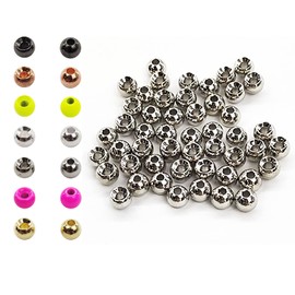 (4.6mm, Nickle) - Think Fast Think Deep Aventik 50pc Tungsten Beads Round Ball Beads Fly Tying Materials 7 Colours / 5 Sizes Fly Fishing, Nymph Streamer