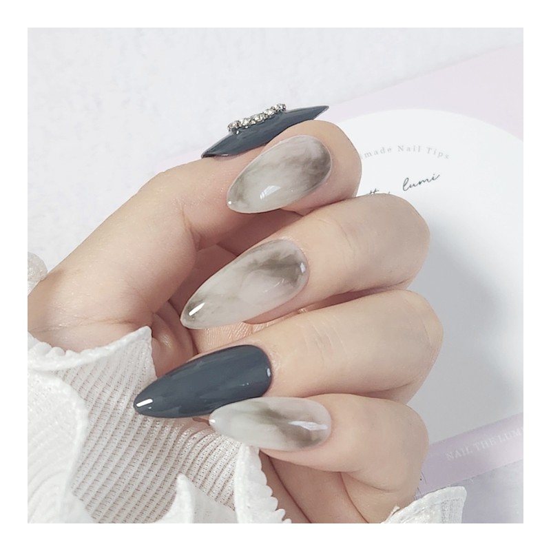 Lunar Frame Handmade Nail Tip - Long Ballerina / Lunar